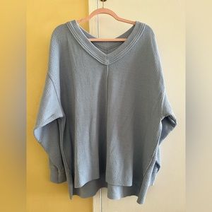 Aerie Blue V Neck Top Size M